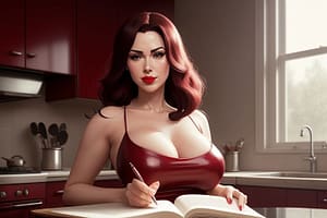 A housewife writing in her bondage diary